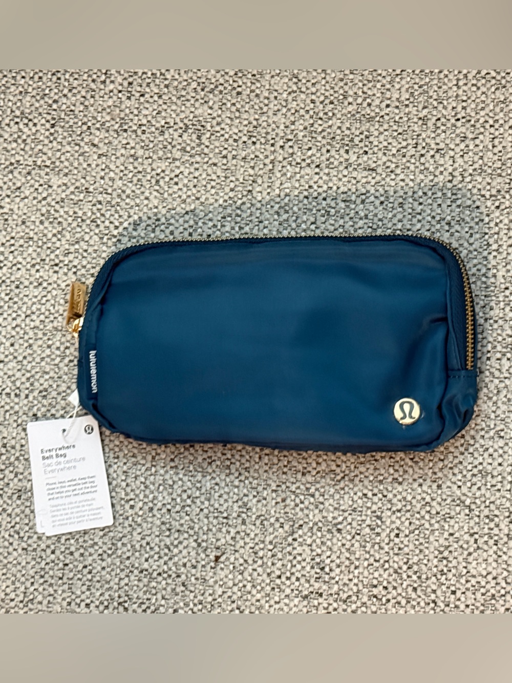 Lululemon Everywhere Belt Bag in Dark Teal with Gold Accent